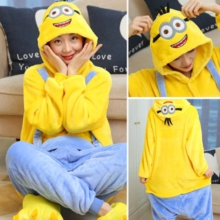 Pijama De Flanela Minion Kigurumis Panda Onesies Adulto Unissex