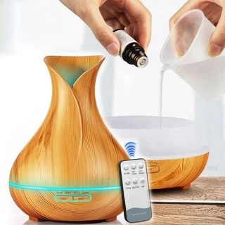 Difusor De Óleos Essenciais Umidificador Vaso 400ml Controle em Oferta na Shopee