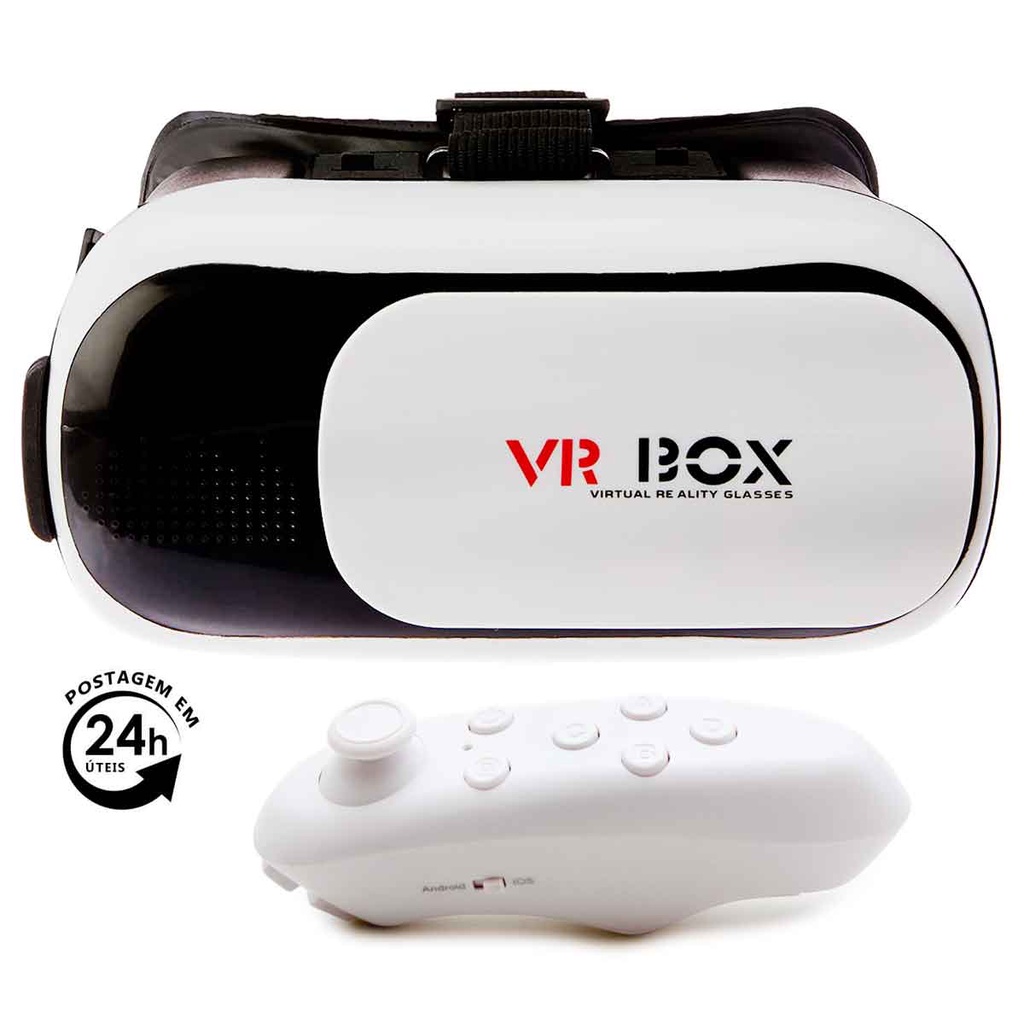Óculos Vr Box 2.0 Realidade Virtual + Controle Cardboard 3d