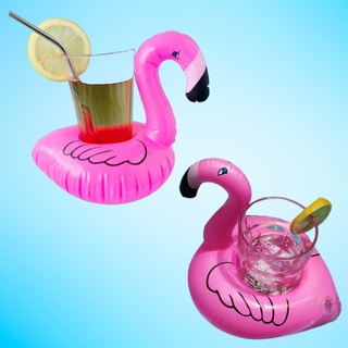 Kit 2 Porta Copo Boia Inflável Flamingo Para Piscina 25x18cm Cerveja Latinha Drink