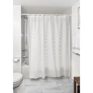 Cortina Para Box De Banheiro Decorada Branco 1,80 X 1,80 M
