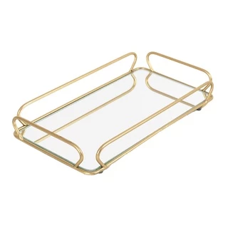 Bandeja Decorativa Ana 15x25cm para Lavabo, Perfumes, Cremes, Maquiagem e Organização de Ambientes