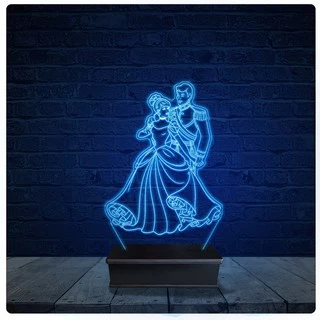 Luminária Led Acrilico Abajur - Disney Cinderela 06