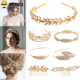 [Subeei Noiva Dourada Bandas De Cabelo Tiara Casamento Coroa Deixa Pentes Jóias Retro Hair Hoop