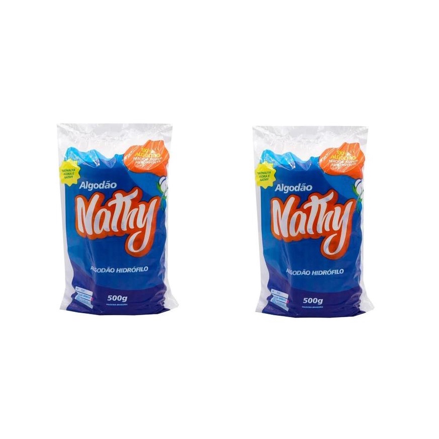Kit Com 2 Pacotes Algodão 500 Gramas Nathy | Shopee Brasil