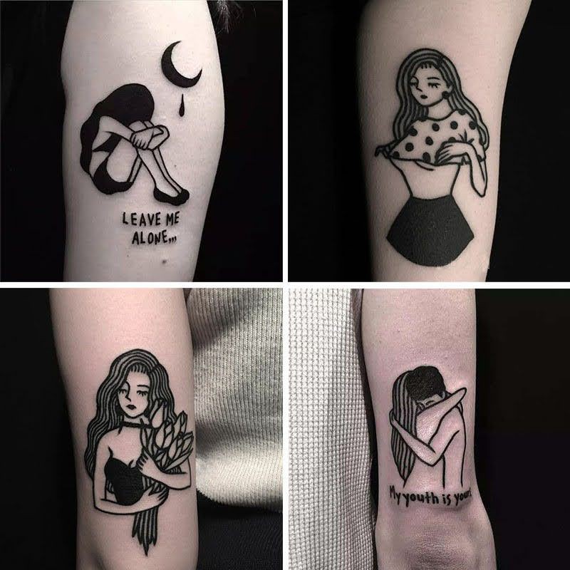Tatuagem Temporária -Tatoo OLDSCHOOL Adesiva Removível Estilo OLD SCHOOL