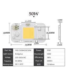 led bridgelux 50w branco quente ou branco frio 110v ou 220v