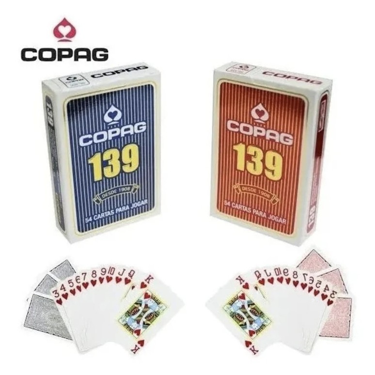 Baralho De Plastico Com Estojo de Papel 2 Jogo Com 54 Cartas Cada