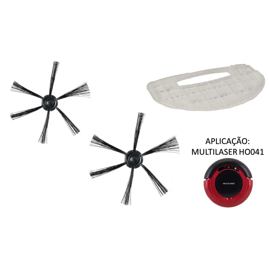 2 escova 1 filtro robo multilaser ho041 h0041 hoo41 escorrega o pre o