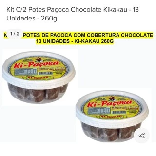 kit ki kakau ki paçoca chocolate ao leite e chocolate branco pote de 260g