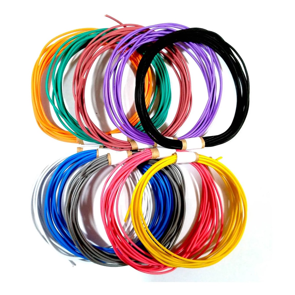 Fio Cabo auto Cabinho Flexível Cobre 0,50mm Rolo 10mts