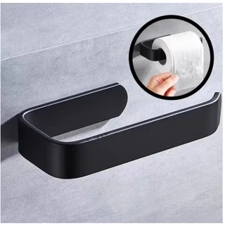 Suporte para papel higiênico de banheiro porta papel higiênico - QUADRA PRETO