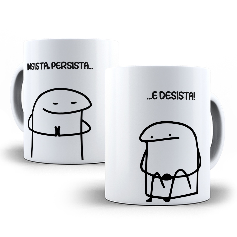 Caneca Porcelana Frases de Motivação Insista, Persista E Nunca Desista  Presente