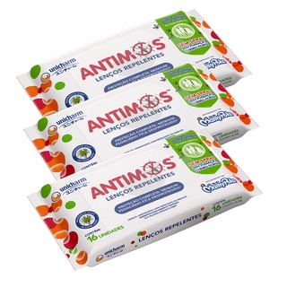 Kit 3 Lenço Antimos Lenço  Repelentes Unicharm 16 Unid