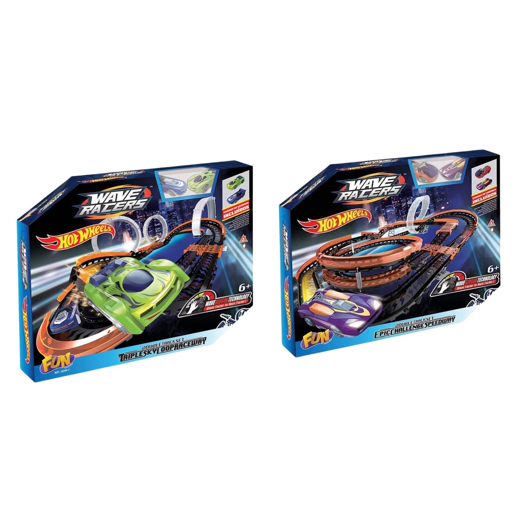 Pista Hot Wheels: Wave Racers Double Track Set Triple Skyloop Race