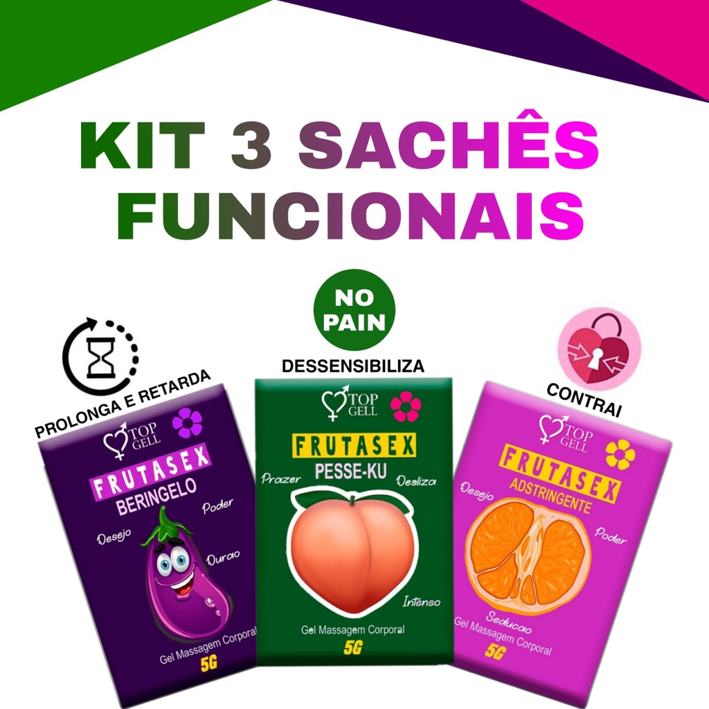 Kit Sex Shop Três Geis Funcionais Sexy Shop Produtos Eróticos