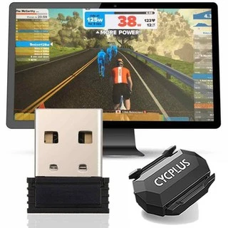 Kit Zwift Básico com 1 Sensor de Velocidade e 1 ANT+ USB Cycplus