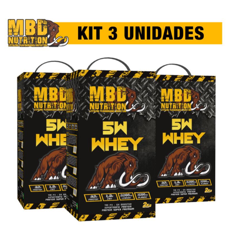 Kit 3 Whey Protein MBD NUTRITION (6Kg de Whey Protein)