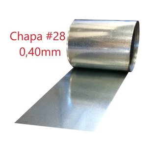 Chapa Aço Zincada Galvanizada Largura 80cm (Preço por metro linear) Artesanato Calha Rufo Espessura 0,40mm