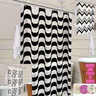Cortina Box com e sem visor Transparente Em PVC Para Banheiro Anti Mofo Com Ganchos Varias Cores