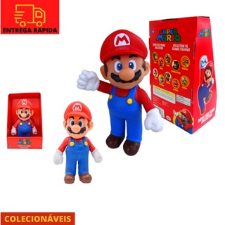 Boneco Vinil Mario Bros Tradicional / Super Mario Flying Preto / Super Mario Fire Branco Super Size Figure Collection em Oferta na Shopee