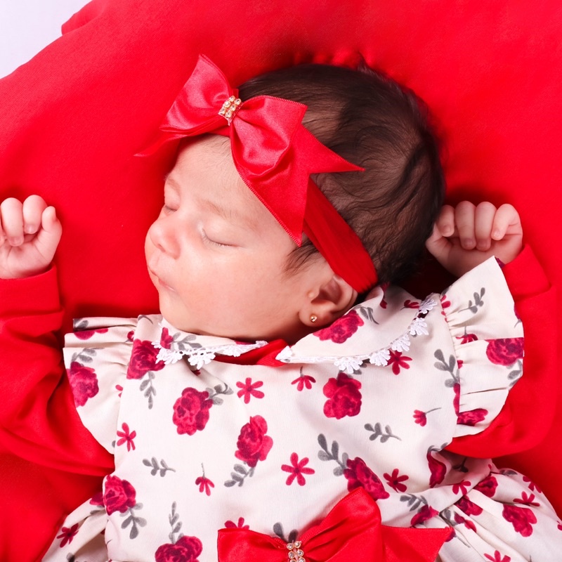 Saída de Maternidade Para Bebe Menina Alice Vermelho 04 peças Rose Roupas para  Bebê Verde