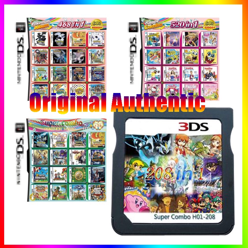 4300 500 486 208 em 1 compilação cartucho de jogos vídeo multi jogo  combinação cartão clássico para nintend nds ndsl ndsi 2ds 3ds console -  AliExpress