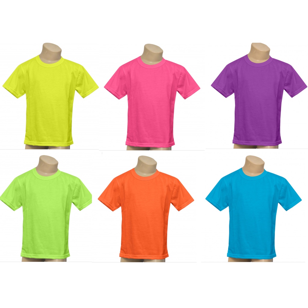 Camisa Infantil Azul Neon