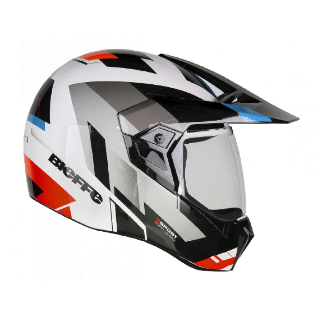 Capacete Bieffe Sport React Branco Com Vermelho Tam Shopee Brasil