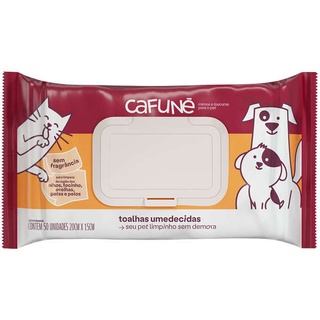 Toalha Umedecida Para Cães e Gatos Cafuné C/50 Unidades