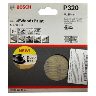 Disco de Lixa Tipo Tela 5 POL Grana 320 com 5 Unidades P320 BOSCH