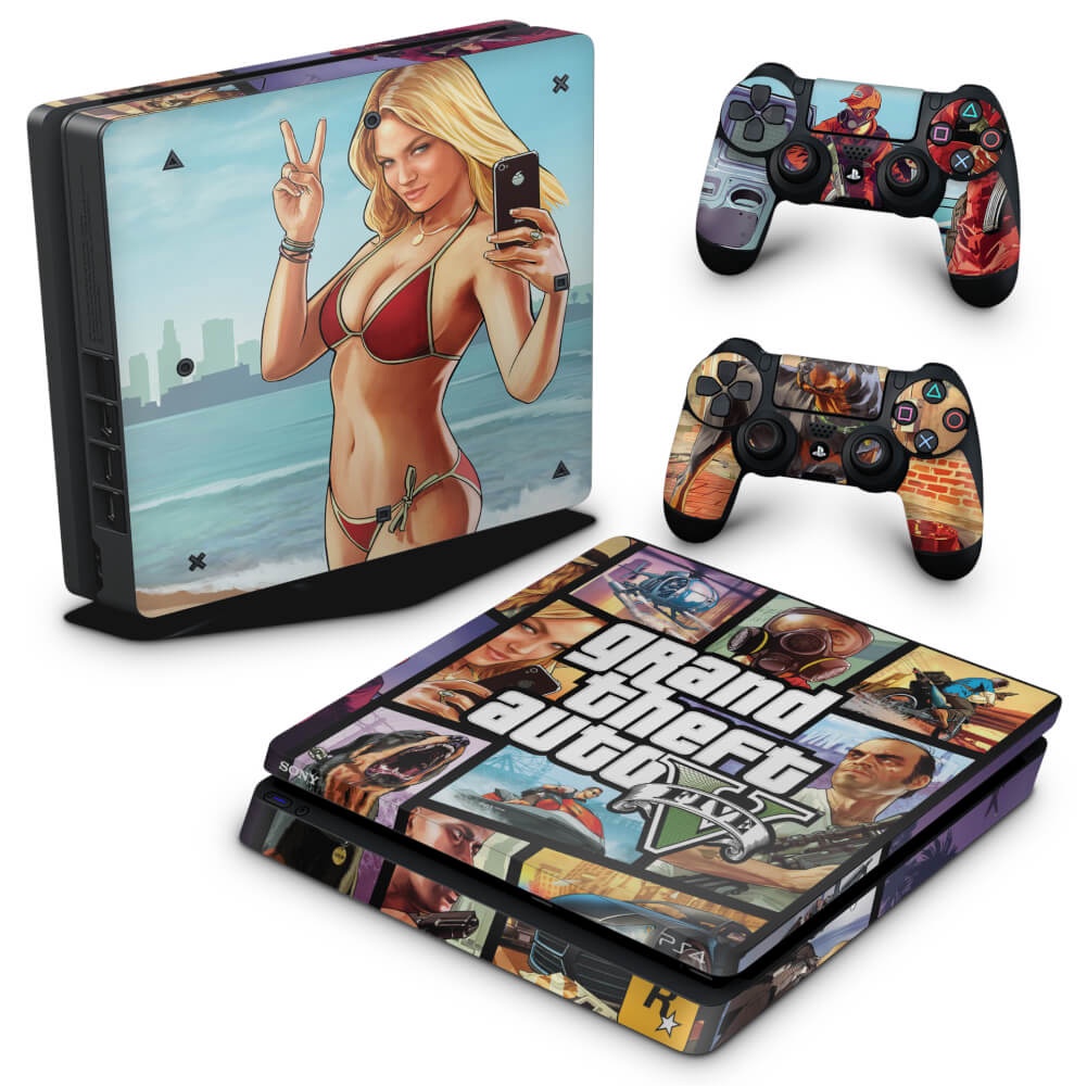 Grand theft auto gta 5 ps4 adesivo play station 4 pele ps 4 adesivo  decalque capa