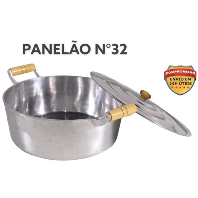 Panela Grande Panelão Alumínio Fundido Batido Nº 32 +  Promoção