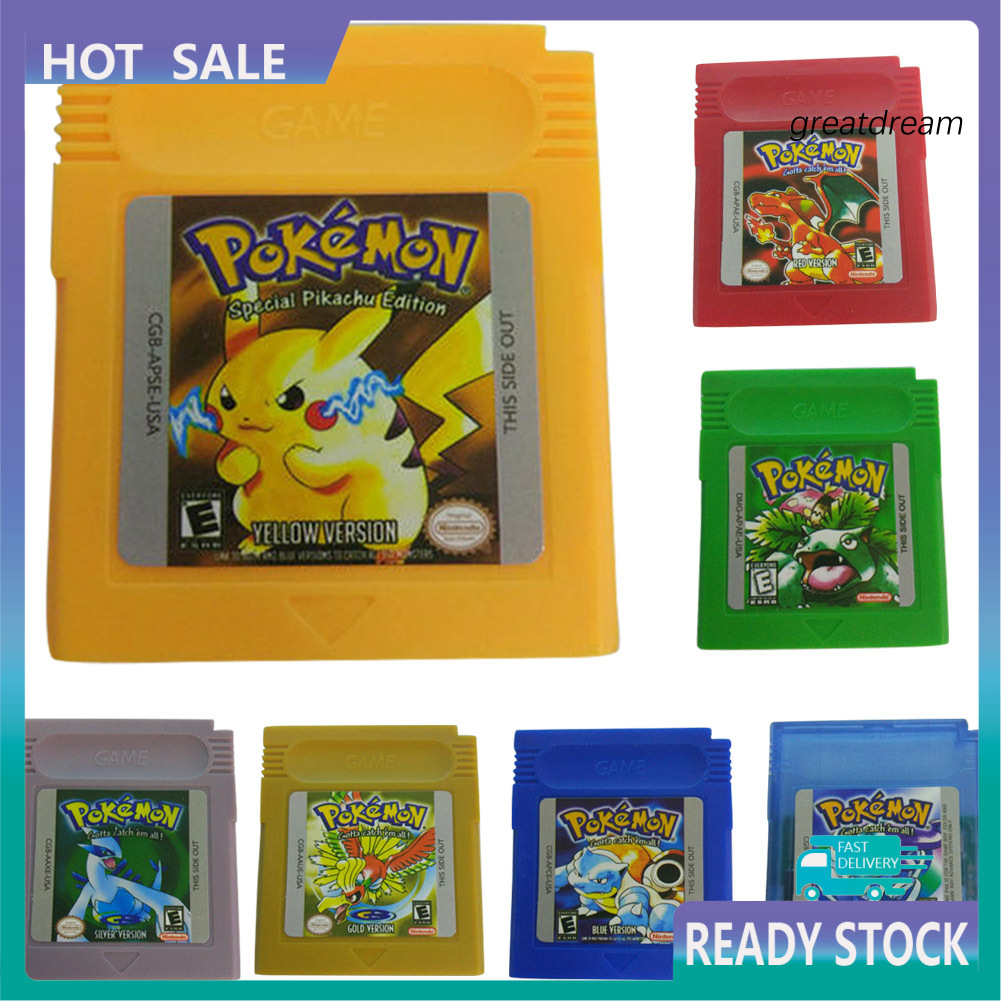 Yxpj Cartucho De Cartas De Jogo Para Nintendo Pokemon Gbc Game Babe Color Version Console