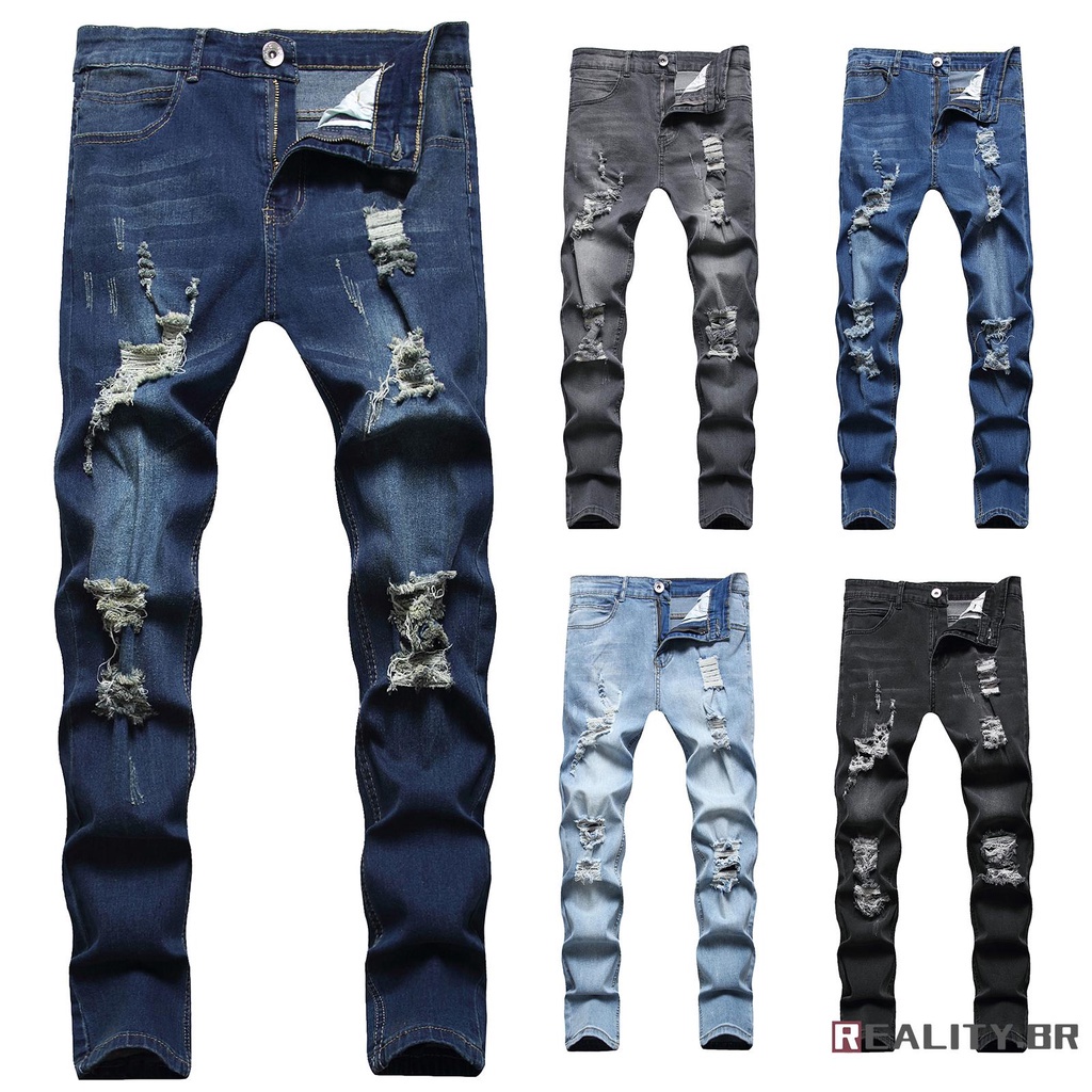 Calça Jeans Masculina Estampada Paródia High Street Divertida