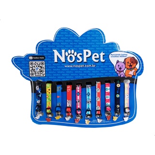 Kit Coleira Cartela Pet Com pingente de Gatinha jogo C/10un