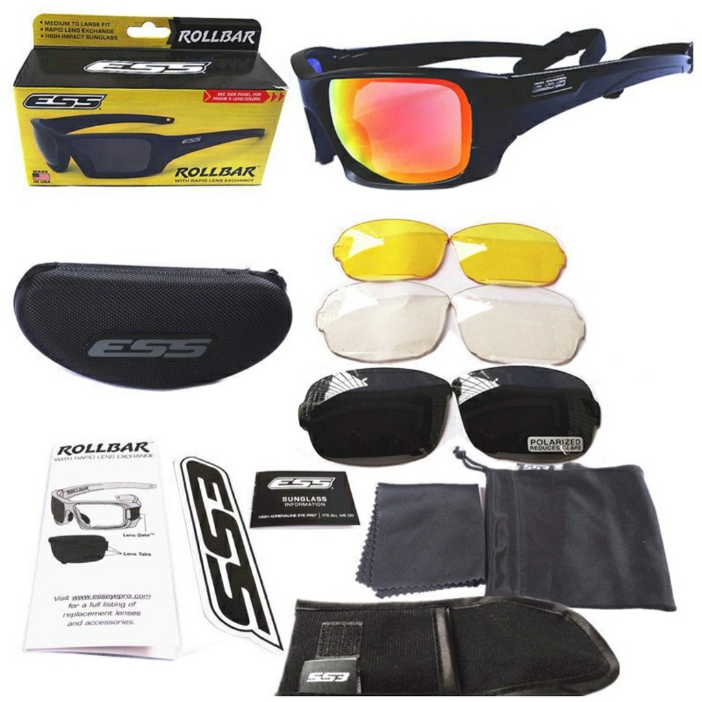 Oculos Ess Rollbar Balístico, + acessórios 4 lentes e case. Airsoft