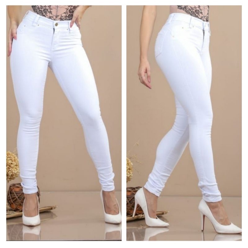 Calça branca store feminina cintura baixa