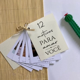 Álbum 12 motivos para amar você - motivos para amar presente dia dos namorados casal mini foto mini fotos em Oferta na Shopee