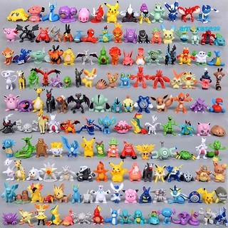 Amocas 144pcs Bonecos De Elfin Pokemon / Monstro De Bolso / Mini Action Figure / Brinquedos Para Crianças / Aniversário