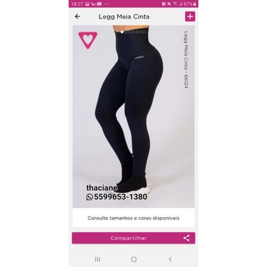 Calça Legging Cós Super Alto Romance Wave na Americanas Empresas