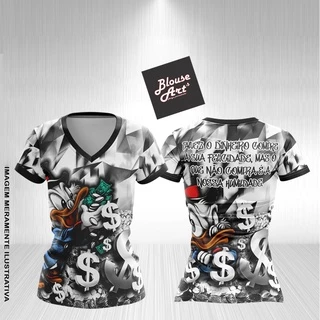 Camiseta de Quebrada Baby Look Gola V Qb22 Frases de Humildade Frases De Favela Tio Patinhas