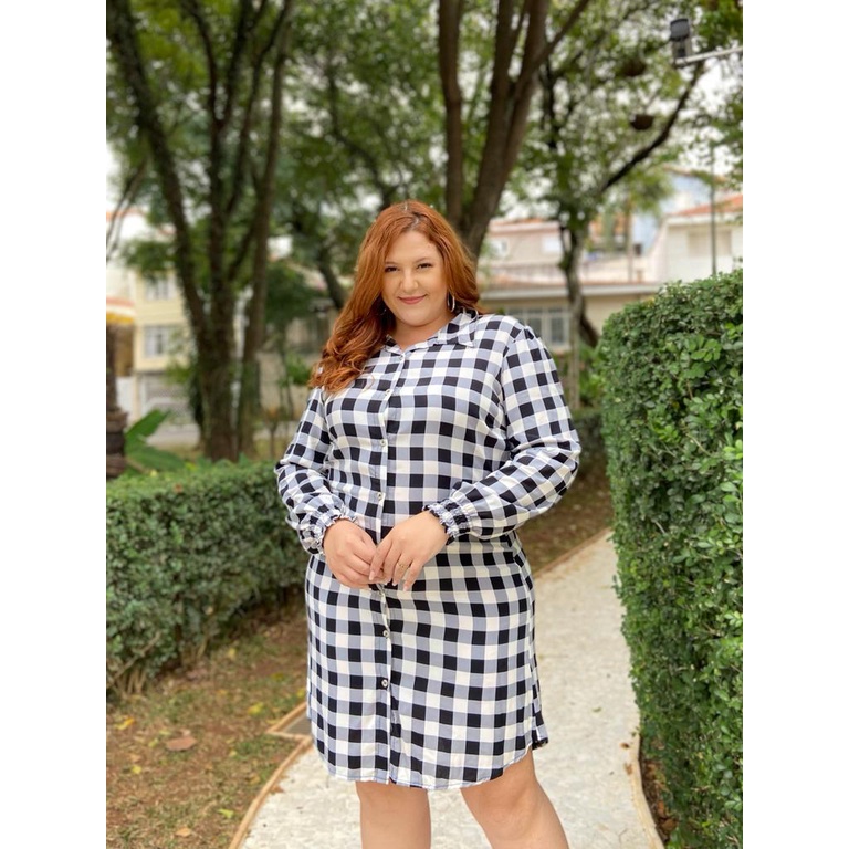 Chemise plus size hot sale xadrez