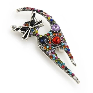 Broches De Gato Vintage Rhinstone Para Mulheres Multi-Core Animl Casual Broche De Festa Presentes