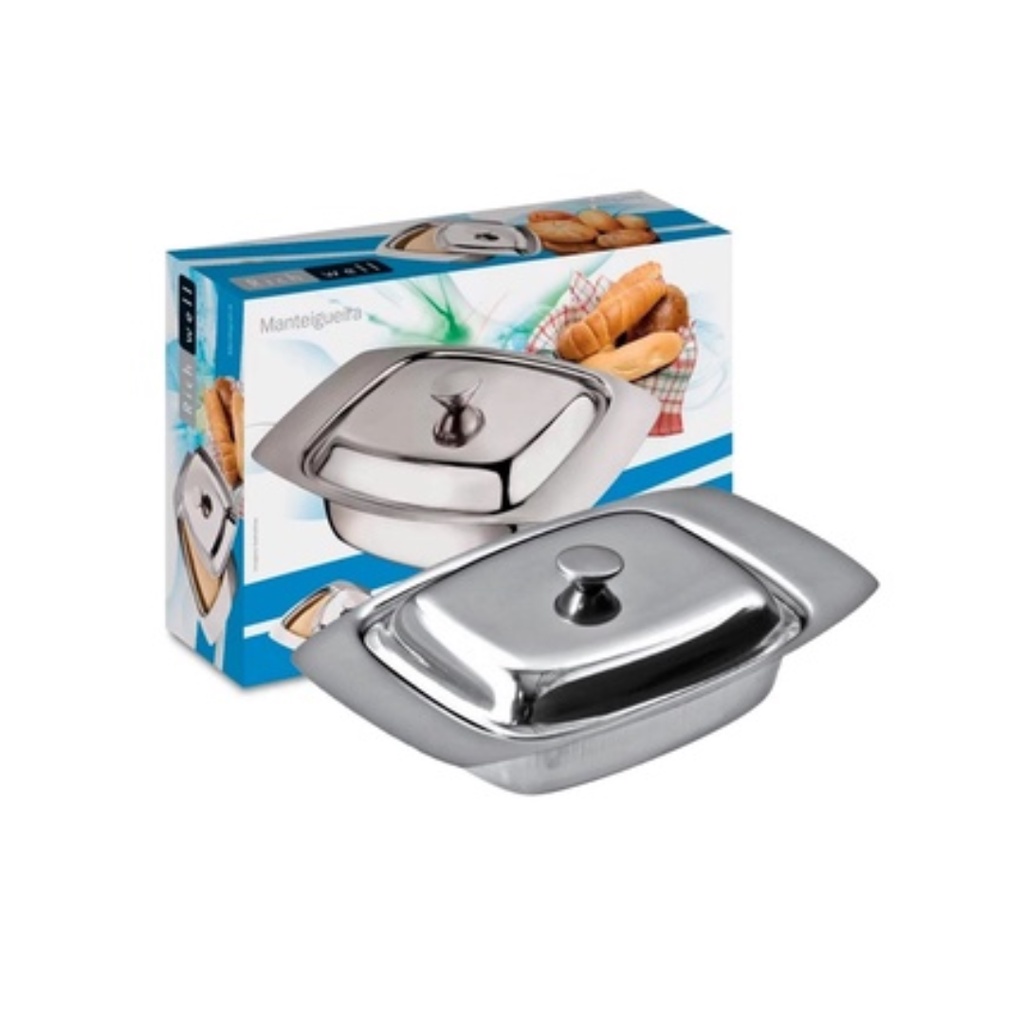 Manteigueira em Inox com Tampa Richwell Euro Home | Shopee Brasil