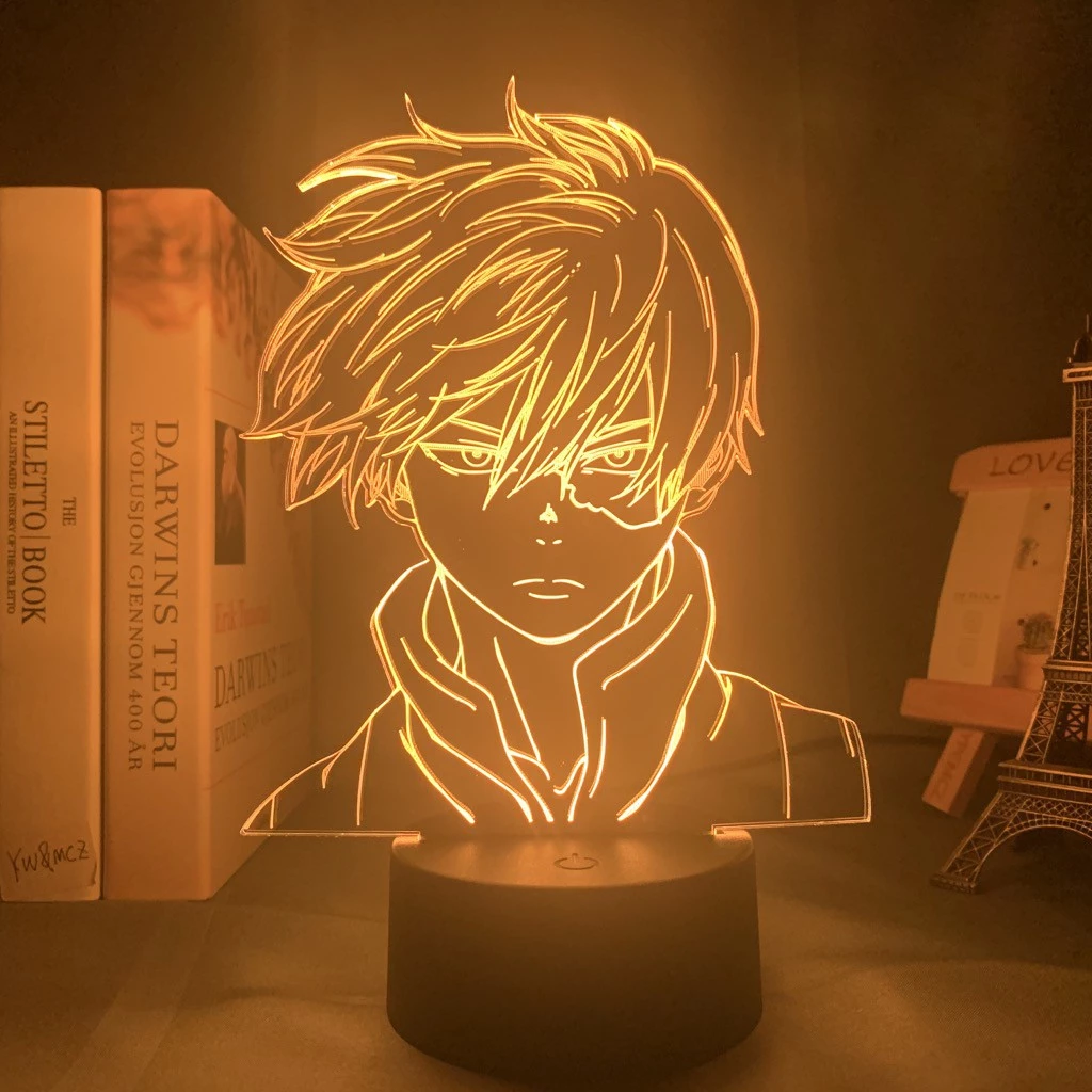 Anime My Hero Academia Shoto Todoroki Face Design Figure Lâmpada Led Noturna Jagermeister