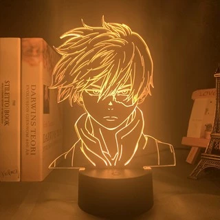 Anime My Hero Academia Shoto Todoroki Face Design Figure Lâmpada Led Noturna Jagermeister