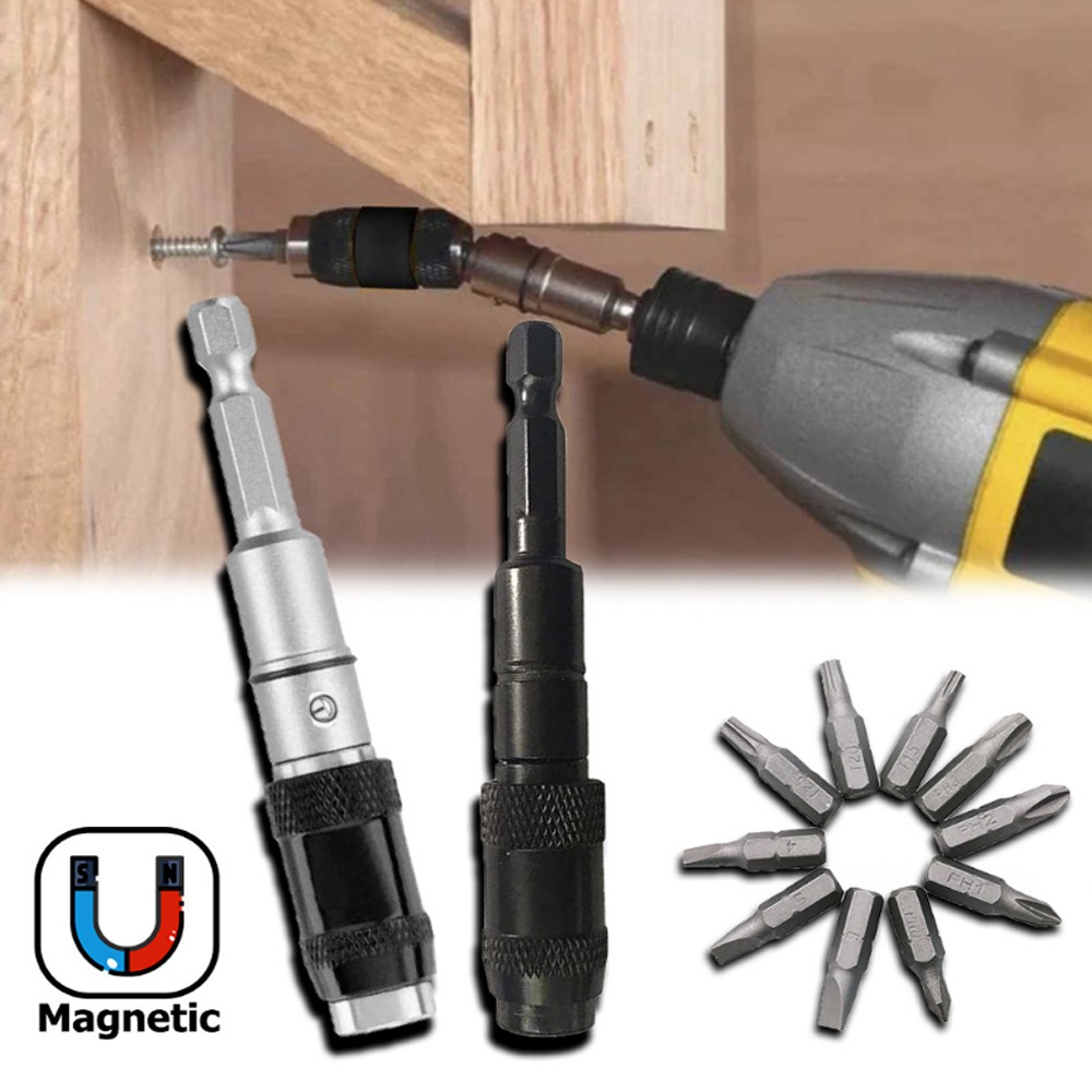 1/4 "Hex Magnetic Screw Drill Tip Quick Change Locking Bit Holder Drill ...