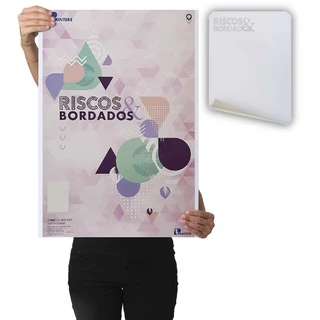 10 Folhas de Papel Carbono BRANCO para Tecido Costura Risco Bordado Caixa com 10 Folhas Tamanho 44 cm por 66 cm PRINTERS