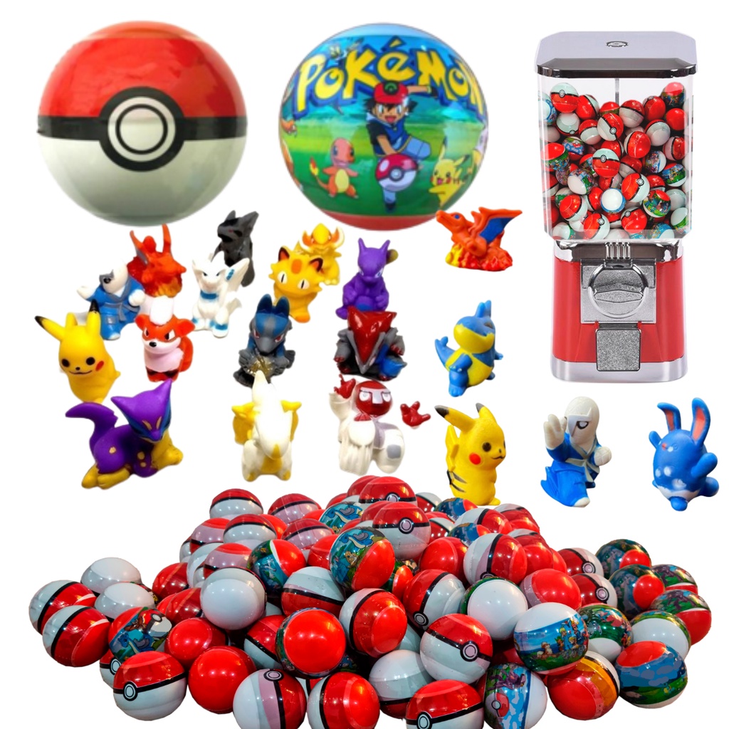 Bonecos Brinquedo Pokemon Kit 20 Capsulas Pokebola Dedoche em